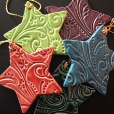 Pretty Ornaments, Salt Dough Ornaments, Dough Ornaments, Christian Woman, Navidad Diy, Tie Gifts, Salt Dough, Christmas Star