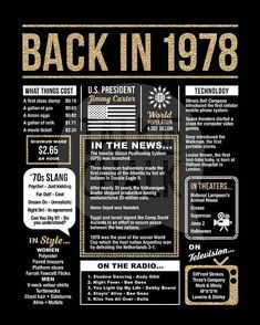 the back in 1970 poster with an american flag and some other things to describe it