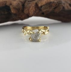 Gold Raw Diamond Ring Bridal Set Gold Engagement Ring | Etsy Handmade Gold Diamond Rings, Heirloom Nugget Rings As Gift, Unique Diamond Cut Diamond Ring For Gift, Unique Diamond Cut Ring For Gift, Unique Diamond Cut Ring As Gift, Nature-inspired Jewelry With Single Cut Diamonds For Anniversary, Diamond Cut Nugget Ring For Gift, Nature-inspired Jewelry With Single Cut Diamonds As Gift, Nature-inspired Jewelry With Single Cut Diamonds For Gifts