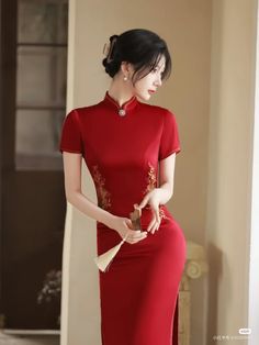 Chinese Sangjit Dress, Baju Imlek Chinese Dresses, Cheong Sam Modern Chinese Dresses, Orange Hanfu Dress, Chinese Hanfu Dress Red, Gowns Dresses Elegant