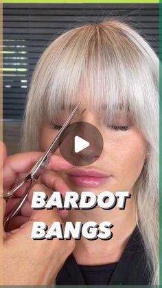 Brigitte Bardot Inspired Wedding Hair, Fine Fringe Hairstyles, Bardot Fringe Bob, Framed Bangs Short Hair, Blond Hair With Fringe, Cheekbone Length Bangs, Sleeping With Bangs, Trim Bangs Diy, How To Trim Fringe Bangs