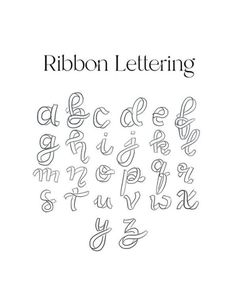 the book cover for ribbon lettering, with handwritten letters in cursive font