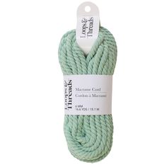 the rope is light green and has a white tag on it