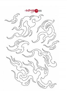 an image of the design for a chinese style tattoo pattern, with black ink on white paper