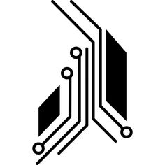 an electronic circuit board with two wires connected to each other, in black and white