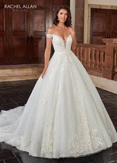 Rachel Allan Bridal RB4143 - Off Shoulder Glitter Bridal Gown Lazaro Wedding Dress, Summer Wedding Dress Beach, Bridal Gowns Vintage, Wedding Clothes, Dream Dresses, A Wedding Dress, Summer Wedding Dress, Wedding Goals, Best Wedding Dresses