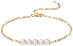 Cultured Pearl Bracelet, Solid Gold Jewelry, Birthday Gifts For Women, Real Gold, Pearl Bracelet, Fresh Water, Solid Gold, Gold Jewelry, Gifts For Women