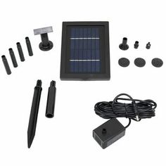 a solar powered device is shown with all the accessories needed to install it and also plugged in