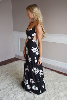 Summer Day's Maxi ~ Black – The Pulse Boutique Rok Outfit, Black Floral Maxi Dress, Backless Maxi Dresses, Maxi Skirts, Floral Maxi Dress, Playsuit, Boho Dress, Summer Days