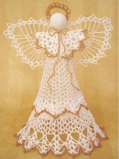 crochet angel pattern for christmas tree ornament, made in the usa