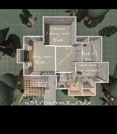 an aerial view of a house with lots of rooms