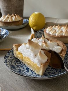 there is a lemon pie on the table