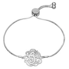 Show your distinctive sense of style when you don this elegant PRIMROSE monogram adjustable bracelet. Show your distinctive sense of style when you don this elegant PRIMROSE monogram adjustable bracelet. Length: 10 in. Clasp: adjustable Metal: sterling silver Plating: silver tone Finish: polished Packaging: boxed Please note, due to the high value of this item, a signature may be required upon delivery. Size: One Size. Color: Multicolor. Gender: female. Age Group: adult. Elegant Silver Bracelets With Initials, Classic Adjustable Initials Bracelet, Classic Adjustable Bracelet With Initials, Adjustable Monogram Name Bracelet, Adjustable Monogram Round Bracelets, Adjustable White Gold Bracelets For Mother's Day, Adjustable White Gold Monogram Jewelry, Personalized Monogram Adjustable Jewelry, Adjustable Monogram Bracelets For Anniversary