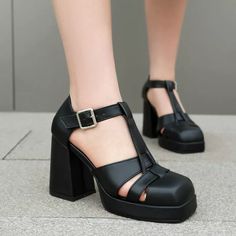 Summer Women's Platform Chunky High Heel Shoes Square Toe Sandal Buckle Pumps US | eBay Women Summer Shoes, Sandals Comfy, Shoes Chunky, Roman Style, Square Toe Sandals, Roman Fashion, Womens Summer Shoes, Chunky High Heels, Thick Heels