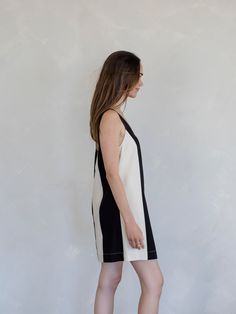 Linen colorblock striped mini dress. - Sizing: Model is 5'8", wearing a size S - Content: 55% Linen, 45% Viscose Care: Handwash recommended Imported Chelsea Dress, Striped Mini Dress, Dress Home, Black Media, Color Blocking, Chelsea, Mini Dress, How To Wear, Black