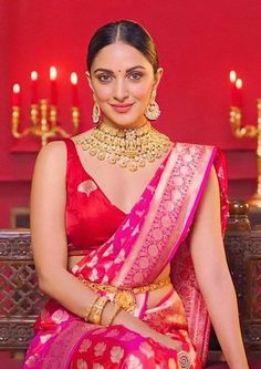 Indian Wedding Gowns, Simple Saree Designs, Indian Sari Dress, Fashionable Saree Blouse Designs, Saree Photoshoot, Saree Trends, Kiara Advani, Party Wear Indian Dresses, Elegant Saree