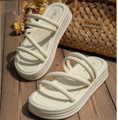 #sandals Classy Sandals, Trendy Slippers, Casual Shoes Women Sneakers, Fancy Sandals, Crocs Fashion, Pretty Sandals, Pretty Shoes Sneakers