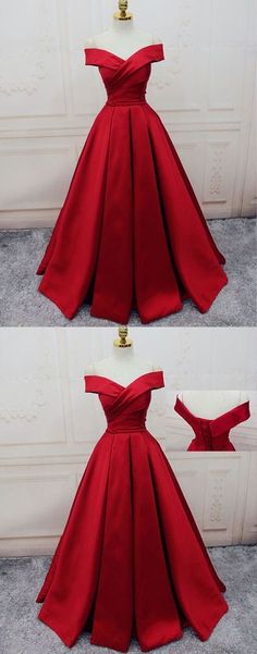 Prom Dresses For Teens,Gorgeous Red Off Shoulder Prom Dress,Long Evening Dress,Lace up Prom Dress,2018 Prom Dress Gaun Koktail, Prom Dresses 2018, Vintage Prom, Red Party, Prom Dresses For Teens, Beauty Dress, Satin Prom Dress, Lace Evening Dresses, Short Prom