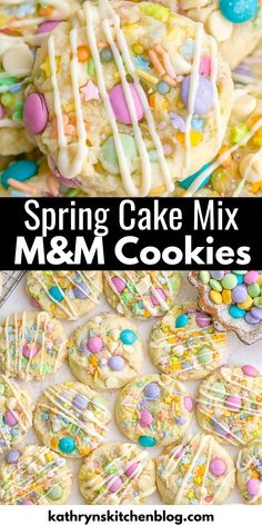 Easy M&M Cake Mix Cookies- Kathryn's Kitchen