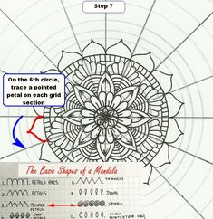 an image of the inside of a paper with instructions for how to draw a flower