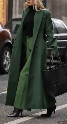 Trenchcoat Outfit, Coat Collar, Green Coat