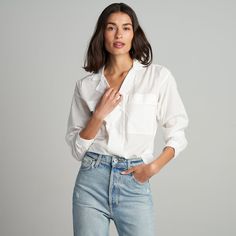 Effortless Relaxed Fit Blouse With Placket, Effortless Blouse With Relaxed Fit, Effortless Blouse With Relaxed Fit And Placket, Modern Blouse With Spread Collar For Daywear, Everyday Spread Collar Blouse For Spring, Spring Everyday Spread Collar Blouse, Relaxed Fit Collared Blouse For Casual Gatherings, Collared Blouse For Casual Gatherings With Relaxed Fit, Modern Collared Blouse For Daywear