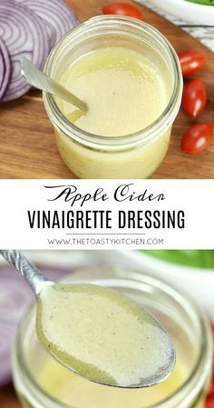 an image of two jars of apple cider vinaigrete dressing