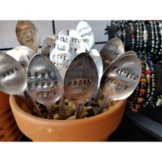 Garden plant markers Garden Marker, Kitchen Wares, Wine Bars, Coffee Spoons, Best Espresso, Garden Markers, Metal Works