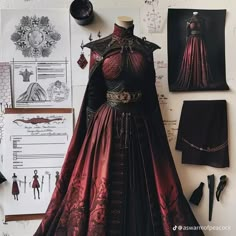 Medieval Themed Wedding Dress, Valyrian Dresses, Villainess Dress, House Of The Dragon Dress, Queen Outfits Royal Medieval, Targaryen Outfit, Queen Outfits Royal, Elvish Dress