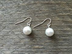 White Pearl Earrings Bridal Earrings Single Pearl on Silver or Gold French Wire Hook by haileyallendesigns #handmade #Etsy #weddings #bridal #jewelry Single Pearl Earrings, Handmade Pearl Necklace, Pearl Earrings Designs, White Pearl Earrings, Single Pearl, Pearl Earrings Wedding, White Pearl Earring, Fall Sale, Bridal Earrings Pearl