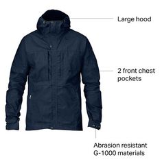 Shoulder season hiking, rainy days spent fishing, and cool weather walks around town are all in a day's work for the Fjallraven Men's Skogso Jacket. Made with Fjallraven's G-1000 fabric, this jacket is treated with a water-resistant Greenland wax coating (sold separately) that can be removed or reapplied through a simple application process. The jacket uses a lighter version of the fabric throughout the body for a lighter feel that performs well in warmer temperatures, but as not to compromise Athletic Build, Cool Weather, Day Work, Jackets Online, Rainy Days, Down Jacket, Wellness Design, Mens Jackets, Fishing