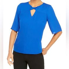 Women’s The Limited Short Sleeve Work Blue Top - Keyhole Neck - Size Xs Manufacturer's Description: Styled In Sleek Fabric, This Elbow Sleeve Blouse Channels Trend With A Twisted Keyhole Neck And Cutout Back, Making It Great From Work To Weekend. Approximately 25.5" Length Button Tab Closure Keyhole Neck Elbow Set-In Sleeves Unlined Imported Material Is Not Stretchy It's A Very Cute Top - Keyhole Neck Is A Very Nice Detail. Contact Me If You Have Any Questions - Before Placing Your Order. Ships Elbow Sleeve Blouse, Keyhole Neck, Elbow Sleeve, Cute Top, Blue Top, The Limited, Cute Tops, Sleeve Blouse, Fashion Clothing