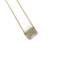 14K Yellow Gold 80 Round Brilliant Diamonds = 1.03ctw., G-H/SI1-2 2 Baguette Diamonds = 0.16ct., G-H/VS2-SI1 The pendant measures 15mm wide x 10mm tall. Length = 18" Elegant Rectangular Diamond Cut Necklace, Luxury Rectangular Diamond Cut Necklace, Luxury Rectangular Diamond Necklace, Luxury Necklace With Brilliant Cut Rectangular Shape, Luxury Diamond Necklace With Rectangular Accents, Luxury Formal Diamond Necklace With Rectangular Pendant, Luxury Diamond Necklace With Rectangular Pendant For Formal Occasions, Luxury Diamond Necklace With Rectangular Pendant For Formal Events, Luxury Brilliant Cut Rectangular Necklace