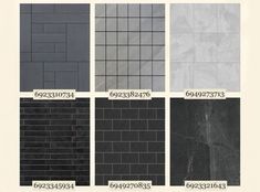 the different types of tiles are shown in black, white and grey colors with numbers on them