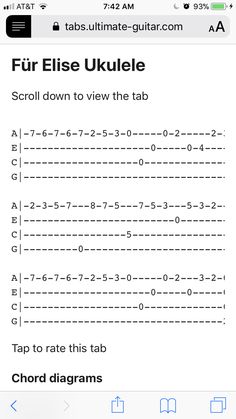 the guitar tab on an iphone shows how to read and play chords in different ways