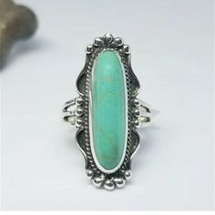 Beautiful Antique Silver Ring Only One Available Oval Turquoise Sterling Silver Ring, Classic Silver Oval Turquoise Ring, Antique Silver Nickel-free Rings, Nickel-free Silver Turquoise Ring For Anniversary, Sterling Silver Turquoise Ring For Promise, Adjustable Silver Turquoise Ring For Anniversary, Nickel-free Silver Oval Crystal Ring, Adjustable Nickel-free Silver Turquoise Ring, Silver Oval Turquoise Ring For Anniversary