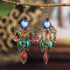 Fashion Zircon Chandelier Earrings, Choice Of 3 Colors. To Choose Colors Look At The Sizes. These Earrings Are 7.8cm In Length. Lots Of Movement. Brand New & Packaged. Tassel Earing, Hanging Earrings, Jewelry Boho, American Jewelry, Choose Colors, Chandelier Earrings, Boho Jewelry, Red Blue, Women's Earrings