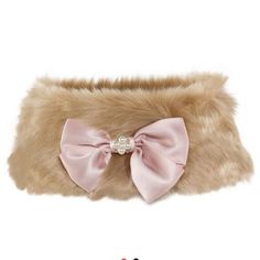 Kate Mack - Biscotti Tan Faux Fur Collar Few Left In Stock Product Code: 112932 Product Description From Kate Mack, This Tan Faux Fur Collar Is A Charming Accessory That Is Sure To Add A Touch Of Elegance And Style To Any Outfit This Season. Crafted From A Soft Synthetic Fabric, It Features A Large Pink Satin Bow To The Front With Pretty Pearl Embellishments. Layer Over Dresses And Coats For A Girly Outfit She Will Want To Wear Again And Again. - 100% Polyester - Hand Wash Cold Water Fur Goods, Cloth Collection, I'm Jealous, Girly Outfit, Roblox Shirt, Bow Collar, Fashion Collage, Pink Girly Things, Christmas Accessories