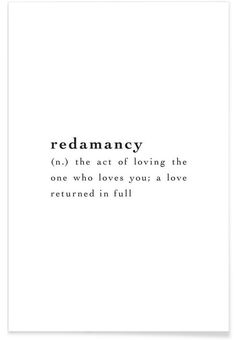 a white poster with the words redamancy on it