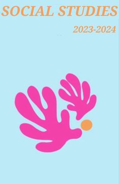 the cover of social studies 2013 - 2014, with pink corals on blue background