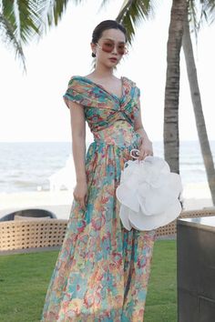 Cosmos Fit and Flare Heart Neck Voile Maxi Dress | MEAN BLVD Fitted Off Shoulder Maxi Dress For Summer, Summer Fitted Off Shoulder Maxi Dress, Fitted Floral Print Off Shoulder Dress With Short Sleeves, Fitted Multicolor Maxi Dress For Summer, Multicolor Midi Dress For Summer Garden Party, Multicolor Summer Midi Dress For Garden Party, Summer Off Shoulder Short Sleeve Dress, Summer Off-shoulder Dress With Short Sleeves, Fitted Off Shoulder Dress For Spring Garden Party