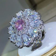 SPECIFICATIONS Style: Classic Side Stone: Zircon Rings Type: Cocktail Ring Metal Stamp: 925,Sterling Main Stone: Zircon Item Weight: 3g Fine or Fashion: Fine Zircon Ring, Healing Energy, Ring Metal, Crystal Flower, All That Glitters, Flower Ring, Types Of Rings, Ring For Women, Style Classic