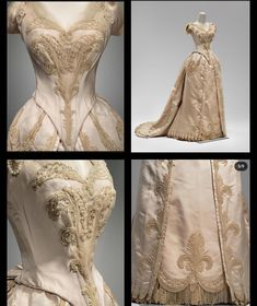 1880, House of Worth. So many seed pearls 1885 Fashion, 1880 House, House Of Worth Gowns, Worth Gowns, 1880 Fashion, Worth Dresses, Gaun Abad Pertengahan, Historical Gowns, House Of Worth