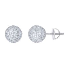 925 Sterling Silver Mens Cubic-Zirconia Ball Stud Earrings, clasp: Screw Back, Polished, Metal weight: 2.89 gram Sterling Silver Earrings With Pave Setting, Silver Pave Setting Cluster Earrings For Formal Occasions, Silver Cluster Earrings With Pave Setting For Formal Occasions, Classic Silver Earrings With Pave Setting, Sterling Silver Cluster Earrings With Pave Setting, Ball Stud Earrings, Stud Earrings For Men, Earrings For Men, Sterling Silver Mens