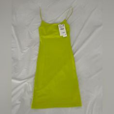 Zara Fitted Mini Dress, Size: S, Nwt, Color: Lime Green Fitted Green Midi Sundress, Fitted Green Sundress Midi Dress, Fitted Solid Color Summer Midi Dress, Fitted Solid Summer Midi Dress, Green Stretch Summer Dress, Green Stretch Cotton Mini Dress, Solid Spring Bodycon Dress, Green Midi-length Bodycon Dress For Spring, Green Midi Length Bodycon Dress For Spring