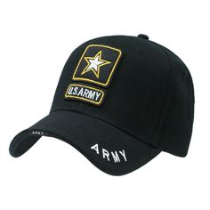 Black United States Army baseball capBrand new with tags. Adjustable hook and loop back One size fits all 3D high definition embroidery Structured front keeps shape Volume pricing available Black Military Hat With Curved Bill, Black Military Snapback Hat With Curved Bill, Military Style Black Visor Snapback Hat, Black Military Baseball Cap For Streetwear, Military Style Black Snapback Cap, Military Style Black Baseball Cap With Flat Bill, Black Military Baseball Cap With Flat Bill, Black Military Flat Bill Baseball Cap, Black Military Style Flat Bill Baseball Cap