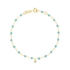 Gigi Beaded Bracelet Turquoise Teal, Luxury Turquoise Jubilee Bracelet, Yellow Gold Cubic Zirconia Charm Bracelet, Timeless Classic, Diamond Bracelet, How To Find Out, Yellow Gold, Bracelet, Yellow