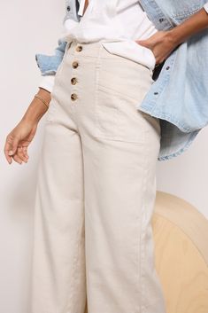 The Joelle Wide Leg Pant by EVEREVE is crafted in a stretch linen-blend fabric and features a wide-leg silhouette, a high-rise silhouette, and an ankle-length hem. Pair these with a lightweight sweater and a pair of sandals for a casual look. Neutral Wide-leg Pants With Belt Loops, Neutral Trousers With Belt Loops, Neutral Color Pants With Belt Loops, Neutral Wide Leg Bottoms With Belt Loops, Beige Workwear Culottes With Pockets, Beige Wide Leg Bottoms With Belt Loops, Beige High-waisted Wide Leg Pants With Button Closure, Chic Beige Culottes With Pockets, Chic Wide Leg Neutral Jeans