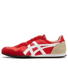 Onitsuka Tiger Serrano Shoes 'Classic Red White' 1183B400-601 Red Lace-up Sneakers With Leather Sole, Red Retro Sneakers With Rubber Sole, Retro Red Sneakers With Rubber Sole, Red Lace-up Sneakers With Rubber Heel Cap, Red Round Toe Sneakers With Vibram Sole, Onitsuka Tiger Serrano, Shoes Classic, Limited Edition Sneakers, Onitsuka Tiger