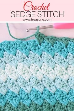 the crochet seedge stitch is being worked on